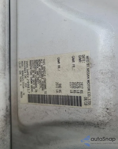 2018 Nissan Altima 2.5 z USA, uszkodzony, nr VIN 1N4AL3AP8JC299817